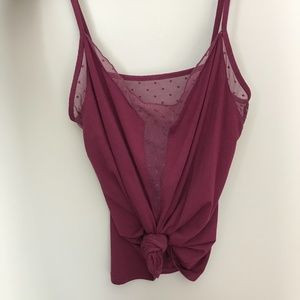 Sheer Maroon Crop Top